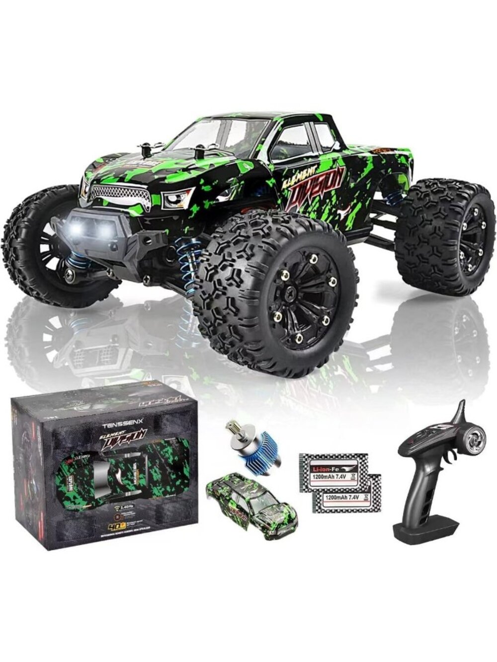 High-Speed 1:18 Scale 4WD Off-Road RC Car, All Terrain Monster Truck, 2